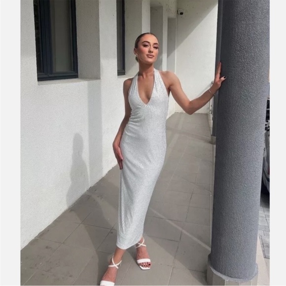 ZARA MIRRORS HALTER DRESS - Picture 8 of 16